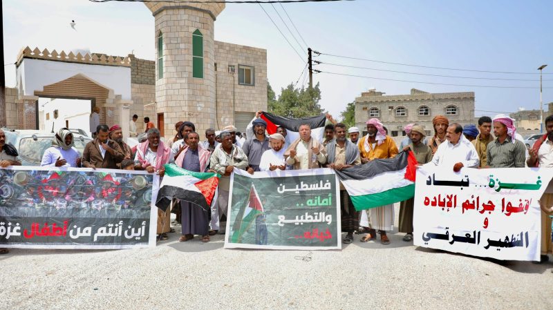 وقفة تضامنية حاشدة في الغيظة نصرةً لغزة وتنديداً بالعدوان